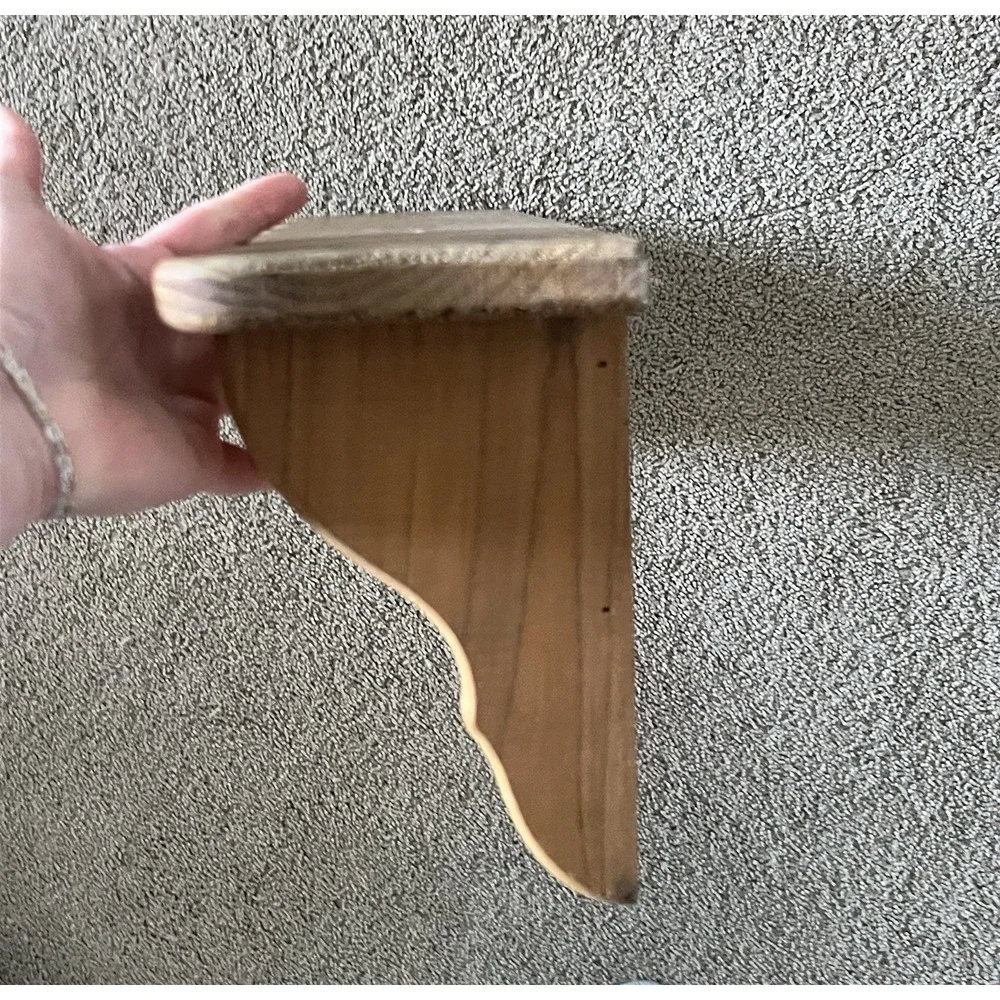 Vintage Wood Wall Shelf Heart Cutout Scalloped Country Farmhouse Decor Pine 22in